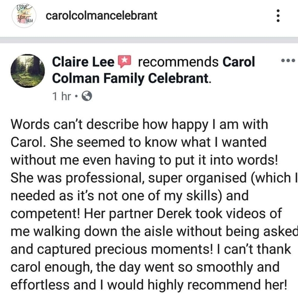 Carol C Family Celebrant €450